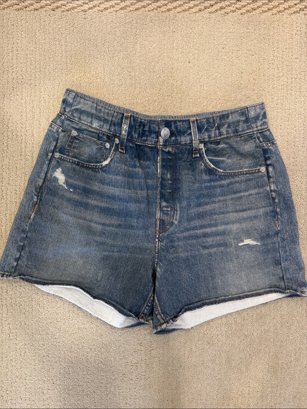 Rag and Bone Miramar High-Rise Distressed Denim Women’s Shorts - Blue